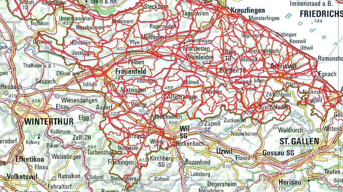 Kanton Thurgau - Kataster Strassenlärm